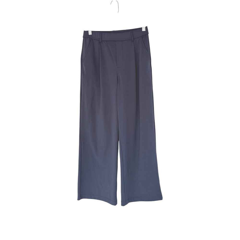 Halara Flex High Waisted Pocket Straight Leg‎ Crepe Work Pants Blue Office Basic